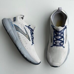 Brooks Men's Athletic Running Shoes White with Blue Accents